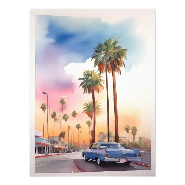 Foto Arte aquarela de Los Angeles (Frente)