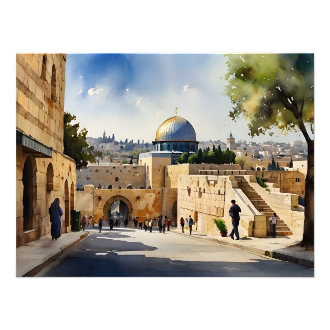 Foto Arte aquosa de Jerusalém Israel (Frente)
