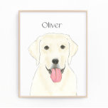 Foto Arte Branca Personalizada Labrador<br><div class="desc">Estou apaixonado por esta ilustração de aquarela muito detalhada de um laboratório branco ou labrador! Personalize essas impressões de arte com seu nome ou monograma para complementar sua decoração e alterar fontes selecionando a opção "editar usando a ferramenta design" na personalização. Compre o resto da minha coleção para os mais...</div>
