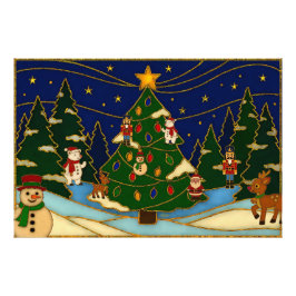 Foto Arte Cloisonne Floresta Caprichosa Natal Clássico