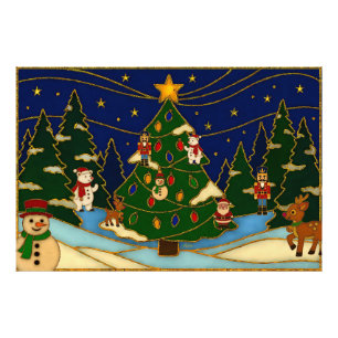 Foto Arte Cloisonne Floresta Caprichosa Natal Clássico