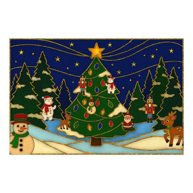 Foto Arte Cloisonne Floresta Caprichosa Natal Clássico (Frente)