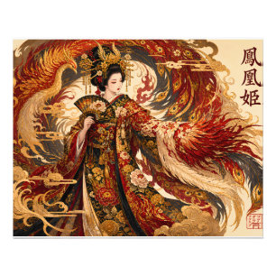 Foto Arte da Gésa Fênix Japonesa Desenho de Mitologia