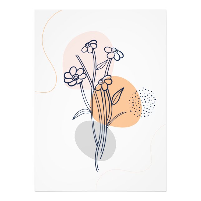 Foto Arte da linha de flores botânica (Frente)