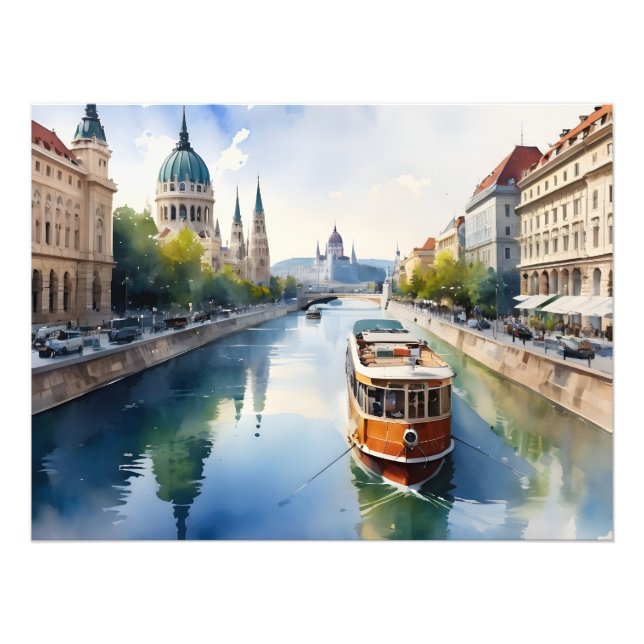 Foto Arte de aquarela de Budapeste (Frente)