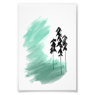 Foto arte de árvore verde escandinava simples menta mod
