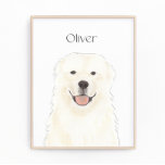 Foto Arte de Cão Pirenéus de Excelentes Personalizados<br><div class="desc">Estou apaixonado por esta ilustração bizarra e detalhada da aquarela de uma pirenéus excelente! Personalize essas impressões de arte com seu nome ou monograma para complementar sua decoração e alterar fontes selecionando a opção "editar usando a ferramenta design" na personalização. Compre o resto da minha coleção para os mais doces...</div>