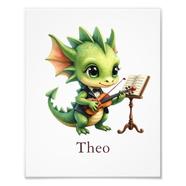 Foto Arte de Dragão Personalizada com Nome para Quarto  (Frente)