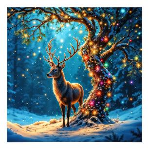 Foto Arte de fantasia do Polo Norte das renas de Natal