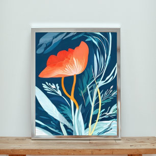 Foto Arte de Flor Laranja em Greve