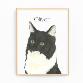 Foto Arte de Gato Branca e Preta Personalizada