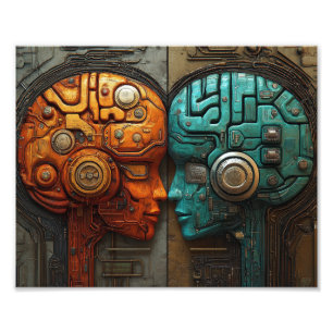 Foto Arte de Inteligência Artificial Cyberpunk Futurist