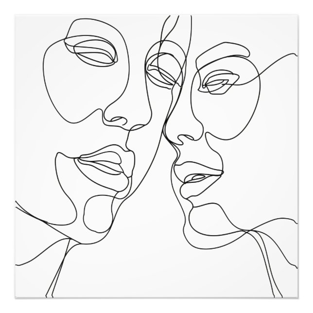 Foto Arte de linha de casal (Frente)
