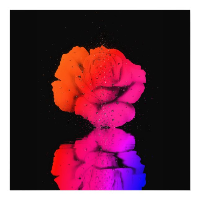 Foto Arte de Lixo Floral de Rosa vermelha Rústica (Frente)