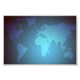 Foto Arte de Mapa Mundial Gradiente de Ponto Digital