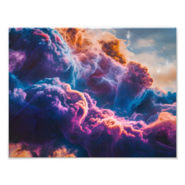 Foto Arte de Nebulosa Espacial Abstrata - Colorida e Có