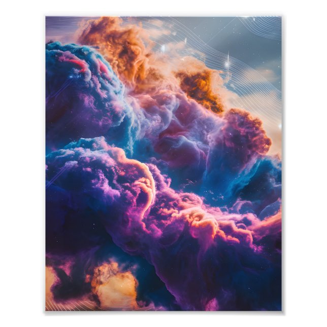 Foto Arte de Nebulosa Espacial Abstrata - Cósmica Color (Frente)