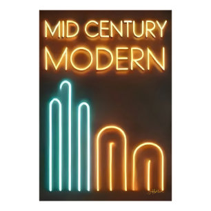 Foto Arte de Neon de Design Moderno de Meados do Século