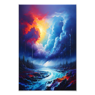 Foto Arte de Paisagem de Abstrato do Rio Vibrmy Sky Sto