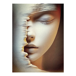 Foto Arte de Parede de Rosto Feminino Abstrato – Textur