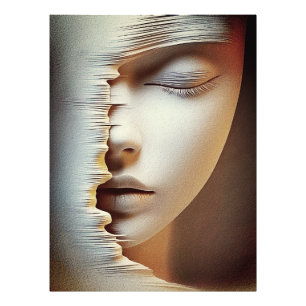 Foto Arte de Parede de Rosto Feminino Abstrato – Textur