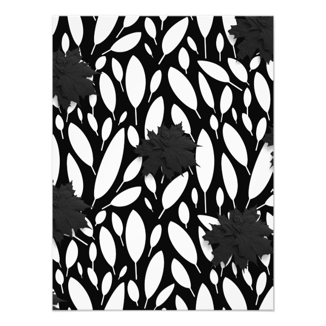 Foto Arte de Parede em Acrílico Preto e Branco "Botanic (Frente)