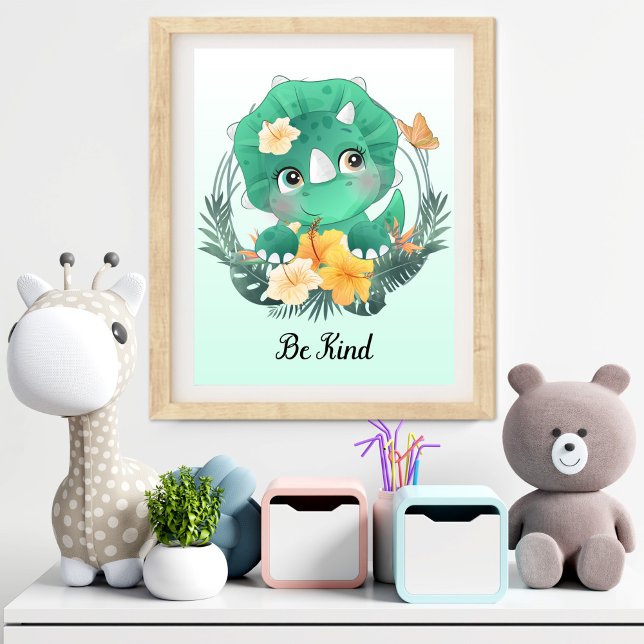 Foto Arte de Parede Infantil de Animais Seja Gentil (Be Kind Animal Nursery Wall Art)