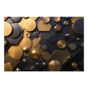 Foto Arte de Parede Metálica Geométrica de Abstrato - D