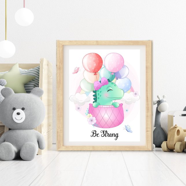 Foto Arte de Parede para Berçário de Animais Seja Forte (Be Strong Animal Nursery Wall Art)