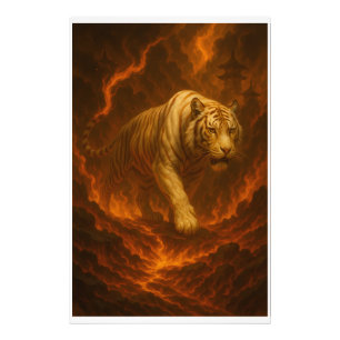 Foto Arte de Parede Premium Volcanic White Tiger – Arte