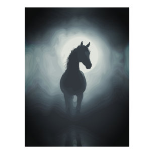 Foto Arte de Parede Silhueta de Cavalo Místico Noite En