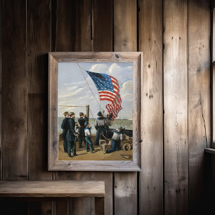 Foto Arte de Pintura Militar Marinho de Bandeira Americ