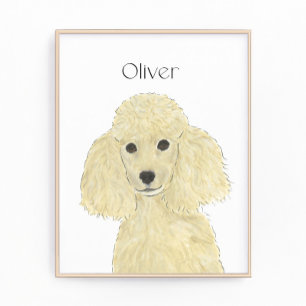 Foto Arte de Poodle de Ouro Blonde Personalizada