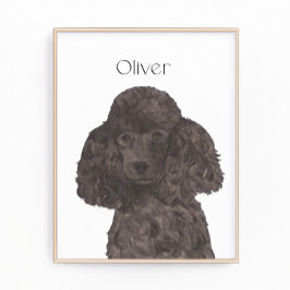 Foto Arte de Poodle Preta Personalizada