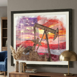 Foto Arte de pôr do sol em aquarela de Pumpjack Patriót