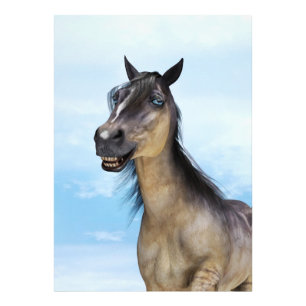 Foto Arte de retrato de cavalo com sorriso engraçado