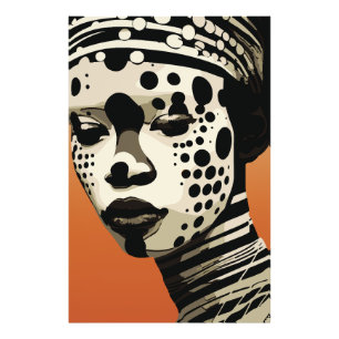 Foto Arte de Retrato Monocromático de Mulher Tribal