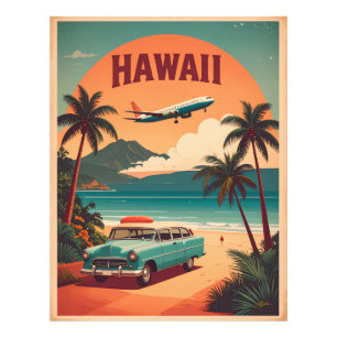 Foto Arte de Viagem Turístico do Havaí Retro Meados do 