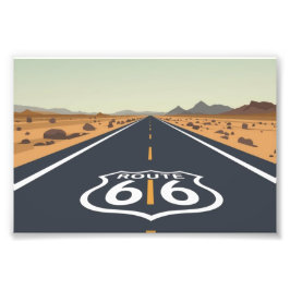 Foto Arte de Viagem Vintage Estrada 66 Deserto