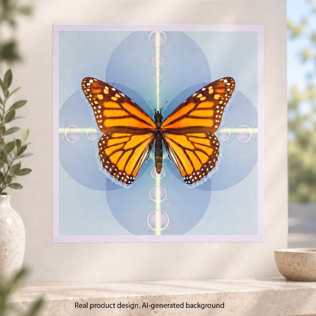 Foto Arte Digital Geométrica da Borboleta Monarca (Criador carregado)