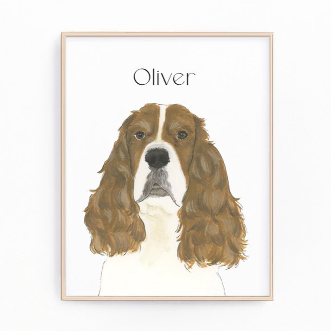 Foto Arte do Cocker Spaniel Inglês Vermelho e Branco (Criador carregado)
