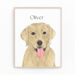 Foto Arte do Labrador Amarelo Personalizado<br><div class="desc">Estou apaixonado por esta ilustração de aquarela muito detalhada de um laboratório amarelo ou labrador! Personalize essas impressões de arte com seu nome ou monograma para complementar sua decoração e alterar fontes selecionando a opção "editar usando a ferramenta design" na personalização. Compre o resto da minha coleção para os mais...</div>