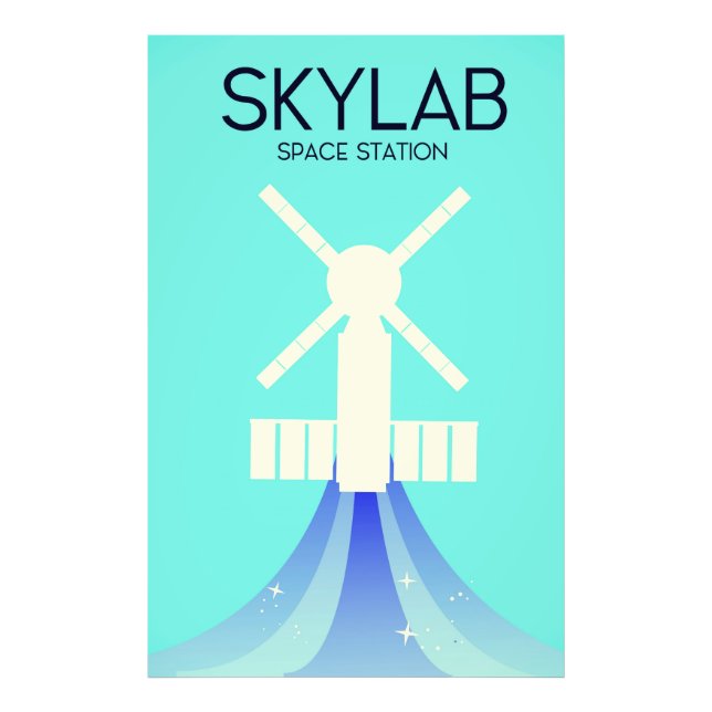 Foto Arte Espacial da Estação Espacial Skylab (Frente)