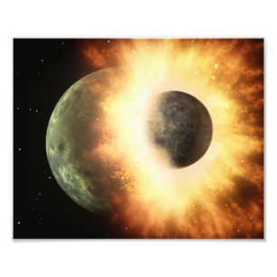 Foto Arte Espacial de Colisão de Planetas
