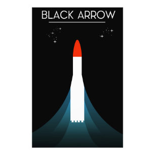 Foto Arte espacial de Foguete com Seta Negra Britânica
