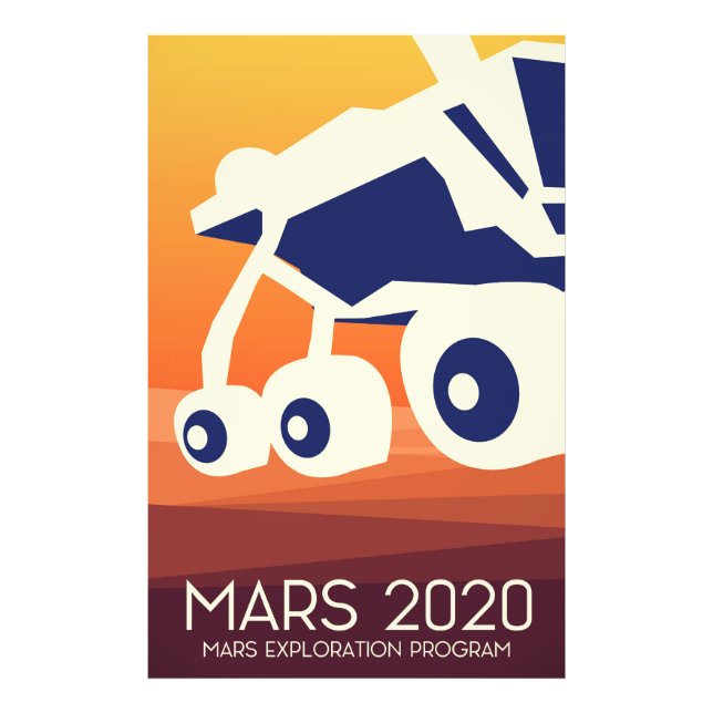 Foto Arte Espacial do Mars 2020 Rover (Frente)