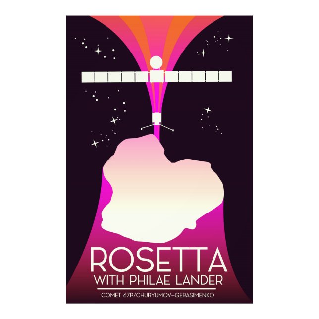 Foto Arte Espacial do Rosetta & Philae Lander. (Frente)