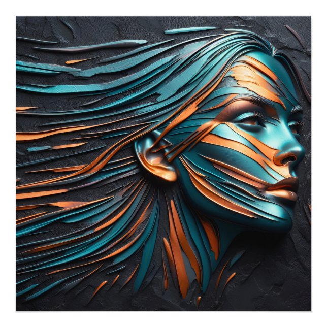 Foto Arte facial de Abstrato metálico. (Frente)