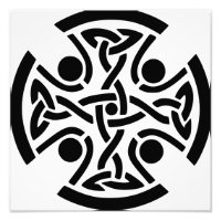 Arte Fina Cruz Celta Antiga com Entrelaçamento