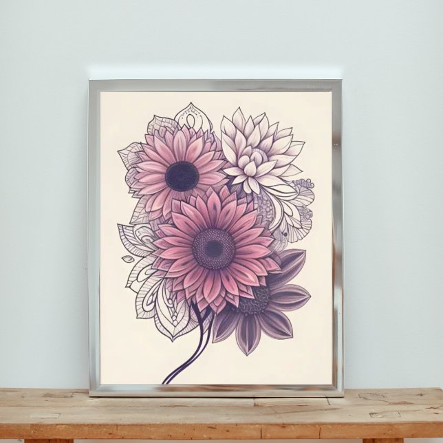 Foto Arte Floral Rosa e Roxa (Criador carregado)